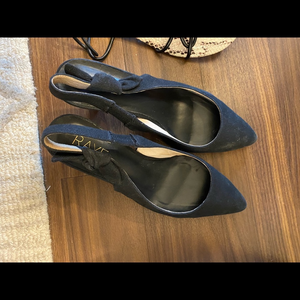 Black slingback kitten heels
